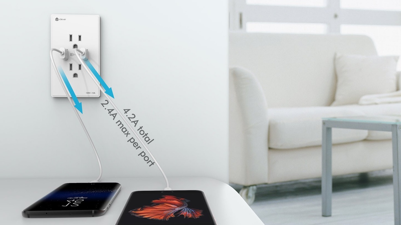 iClever 4.2A USB Power Receptacle, $13 with code ICWALL99